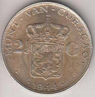Curacao 1944. 2 1/2G Ag "Wilhelmina" T:2 Curacao 1944. 2 1/2 Gulden Ag "Wilhelmina" C:XF