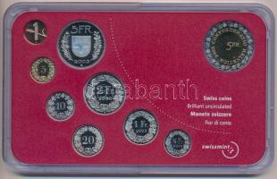 Svájc 2003. 1c-5Fr 8db-os forgalmi sor + 1db emlékérem eredeti plasztik és papírtokban T:PP Csak 452...