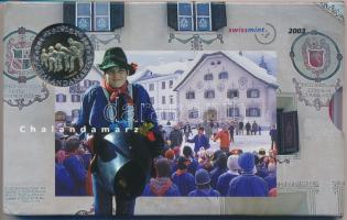 Svájc 2003. 1c-5Fr 8db-os forgalmi sor + 1db emlékérem eredeti plasztik és papírtokban T:PP Csak 452...