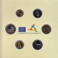 2011. 5Ft-200Ft "Az önkéntesség európai éve 2011" 6klf névértékből álló forgalmi éremszett...