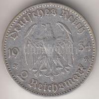 Német 3. Birodalom 1934A 2M Ag "Garnisonkirche" T:2- German Third Reich 1934A 2 Mark Ag "1st Anniversary - Nazi Rule March 21, 1933" C:VF