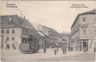 Pozsony Széplak utca, Schönbeck Ferenc Ferenc kereskedése / street, shop