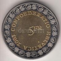 Svájc 2003. 5Fr "Chalandamarz" tokban T:PP Switzerland 2003. 5 Francs "Chalandamarz" in box C:PP