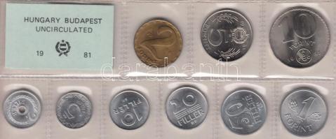 1981. 2f-10Ft 9db klf érmés forgalmi sor fóliatokban T:1