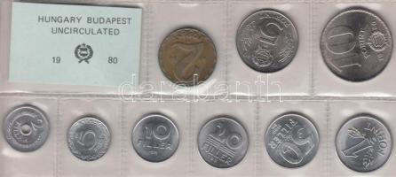 1980. 2f-10Ft 9db klf érmés forgalmi sor fóliatokban T:1