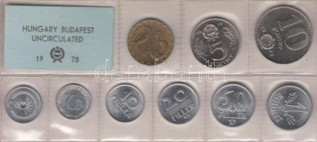 1978. 2f-10Ft 9db klf érmés forgalmi sor fóliatokban T:1
