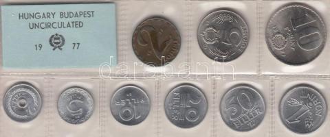 1977. 2f-10Ft 9db klf érmés forgalmi sor fóliatokban T:1