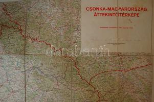 1940 Csonka Magyarország áttekintő térképe 118x84cm vászonra vonva
