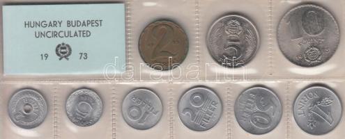 1973. 2f-10Ft 9db klf érmés forgalmi sor fóliatokban T:1