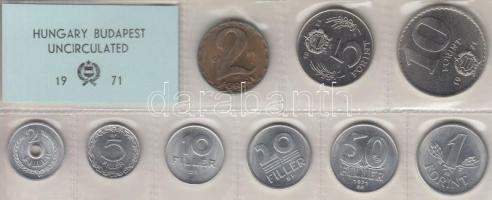 1971. 2f-10Ft 9db klf érmés forgalmi sor fóliatokban T:1