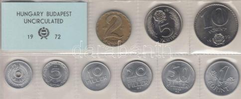 1972. 2f-10Ft 9db klf érmés forgalmi sor fóliatokban T:1