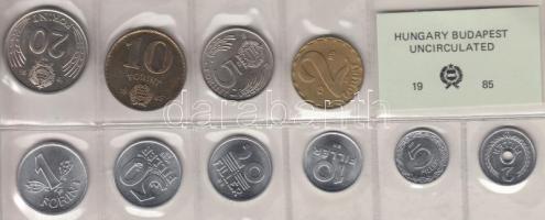 1985. 2f-20Ft 10db klf érmés forgalmi sor fóliatokban T:1