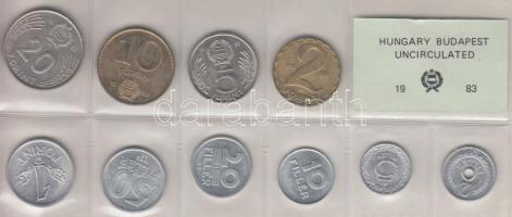 1983. 2f-20Ft 10db klf érmés forgalmi sor fóliatokban T:1