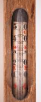 régi hőmérő, fatokban, 20,5cm