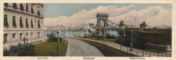 Budapest Lánchíd kis méretű képeslap (17,8 X 6,3 cm) (EB)