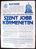 1938 Szent Jobb Körmenet nagyméretű plakátja 50x70 cm