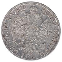 Ausztria 1879. 1Fl Ag "Ferenc József" T:2,2- Austria 1879. 1 Florin Ag "Franz Joseph" C:aXF