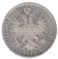 Ausztria 1860A 1Fl Ag "Ferenc József" T:1-,2 Austria 1860A 1 Florin Ag "Franz Joseph" C:AU,XF