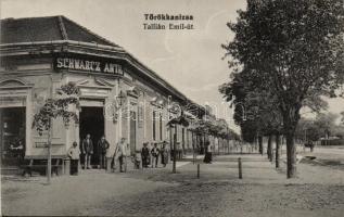 Törökkanizsa Tallián Emil út, Schwartz Antal kereskedése / street, shop