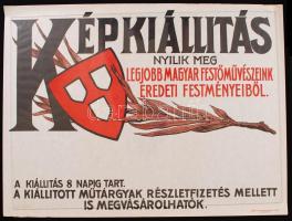 cca 1930 Képkiállítási plakát, Merkur Műint., Bp.