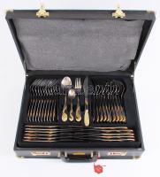 Solingen jelzésű, 12 személyes hiányos evőeszköz készlet, eredeti táskájában, 44×32 cm