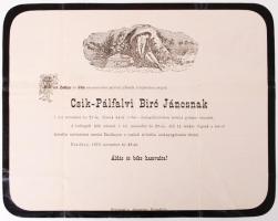 1878 Díszes, illusztrált gyászjelentés