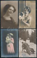 20 db régi, hölgyeket ábrázoló motívum lapok / 20 pieces of old motive cards, lady cards