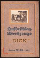 1922 Hufbeschlagwerkzeuge Dick, Paul F. Dick, Eßlingen a. N., 64p. Illusztrált lószerszámkatalógus / Illustrated horse tools catalogue