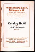 1922 Hufbeschlagwerkzeuge "Dick", Paul F. Dick, Eßlingen a. N., 64p. Illusztrált lószerszá...