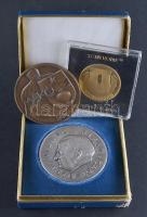 3db klf emlékérem, magyar és külföldi is kötzte: Stonhenge aranyozott emlékérem tokban + Makó Br emlékérem (60mm) + Wilhelm Pieck fém emlékérem tokban T:1,2