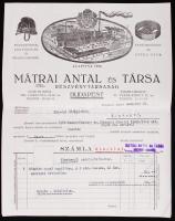 Fejléces számla, Mátrai Antal és Társa Rt, 29×20 cm