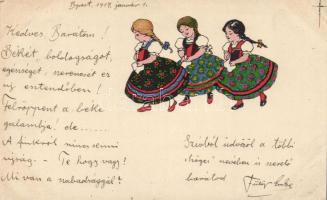 Hungarian folklore, girls (EB)
