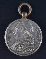 Olaszország / Pápai Állam 1712. "IX. Pius pápa / 1792. május 13., 1846. július 16., 1870. július 18., 1878. február 7." fém emlékérem IX. Pius halálának emlékére (38mm) T:2 Italy / Papal States 1712. "Pope Pius IX /  13th MAI 1792, 16th JULY 1846, 18th JULY 1870, 7th FEBRUAR 1878" metal commemorative coin for the death of Pius IX (38mm) C:XF