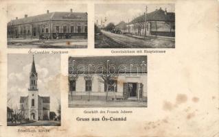 Őscsanád rom. cath. church, savings bank, community house, shop of Franck Johann (b)