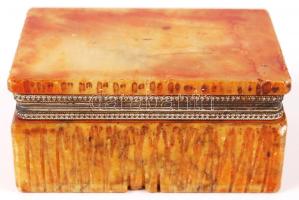 Alabástrom cigarettakínáló dobozka /  Cigarette serving box from alabaster, 11x7x5,5cm