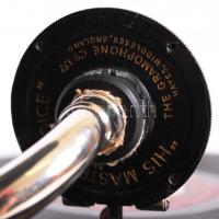 1931-1934 His Master's Voice 101 típusú hordozható gramofon 1db ép és több sérült lemezzel, kül...