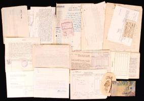 Endrő Margit (1899-1986) keramikus hagyatékából, hivatalos papírok, akvarell és tusrajz, aláírások