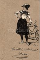 Cyclist lady Emb. s: Heyer