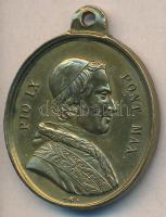 Olaszország / Pápai Állam ~1860. "IX. Pius pápa / Csodás érem" Br medál (28x32mm) T:2 Italy / Papal States ~1860. "Pope Pius IX / Miraculous Medal" Br medallion (28x32mm) C:XF