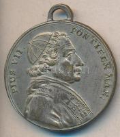 Olaszország / Pápai Állam 1800. "VII. Pius pápa / Máté 16,19" ezüstözött Br medál (33mm) T:2 Italy / Papal States 1800. "Pope Pius VII / Matthew 16:19" silver plated Br commemorative coin (33mm) C:XF