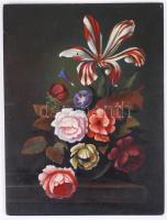 Jelzés nélkül: Virágcsendélet. Olaj, farost, 24×18 cm