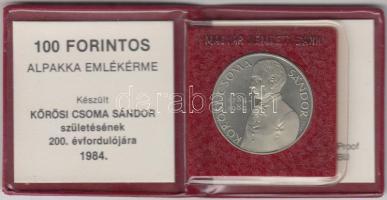 1984. 100Ft "Kőrösi Csoma Sándor" T:PP Eredeti tokban, tanúsítvánnyal!