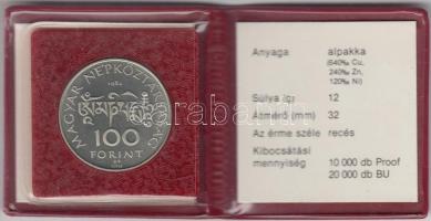 1984. 100Ft "Kőrösi Csoma Sándor" T:PP Eredeti tokban, tanúsítvánnyal!