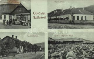 Szálva / Salva, school, railway station, cooperative, debacle 1908 (fl)