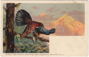 Bird, hunting, Aquar.-Jagdpostkarte serie XXVI. No. 4. litho (Rb)
