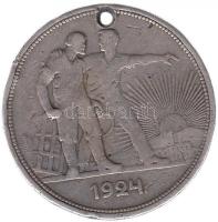 Szovjetunió 1924. 1R Ag T:2- lyuk.
Soviet Union 1924. 1 Rouble Ag C:VF hole