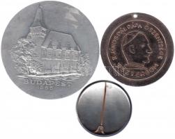 1955. "Ausztria-Magyarország Labdarúgó Mérkőzés" Al emlékérem (61mm) T:2 + 2db klf érem és...