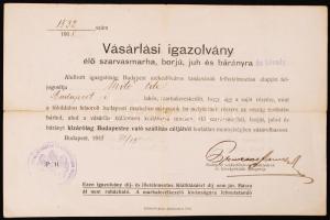 1918 Vásárlási igazolvány
