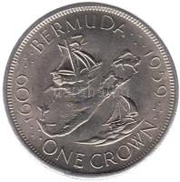 Bermuda 1959. 1C Ag "1609-1959. évforduló" T:1,2 Bermuda 1959. 1 Crown "350th Anniversary - Colony Founding" metal fake C:UNC,XF