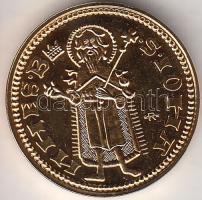 DN Károly Róbert arany forint aranyozott CuNi utánveret T:1 Tanúsítvánnyal